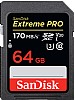 Sandisk SDXC Extreme Pro  64GB 170MB/s UHS-I V30 U3 C10