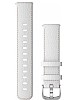 Garmin Hurtigutløsningsrem (18mm), hvitt skinn med sølvfarget anordning