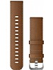 Garmin Hurtigutløsningsrem (22mm), brunt skinn med sølvfarget anordning