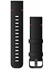 Garmin Hurtigutløsningsrem (22mm), sort skinn med skifergrå anordning