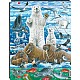Puslespill - Isbjørn og hvalross på den arktiske pakkisen