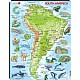 Puslespill - Sør-Amerika, kart med dyr