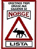 Postkort Elg - trafikkskilt m/klister